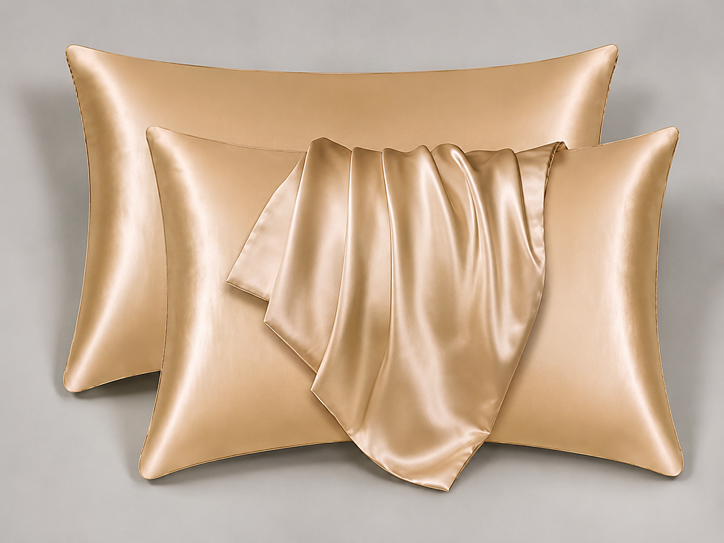 Luxe Satin Pillowcase Duo draped detail