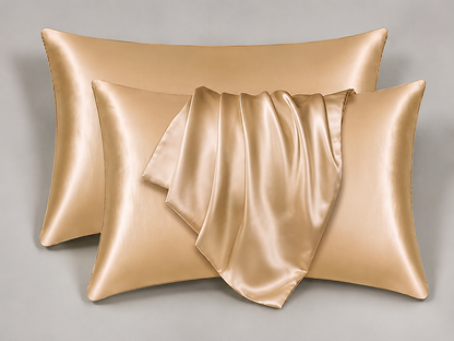 Luxe Satin Pillowcase Duo draped detail